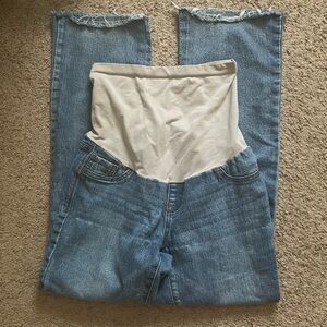Raw Hem Maternity Jeans